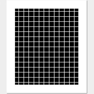 Thick White and Black Lines Grid Posters and Art